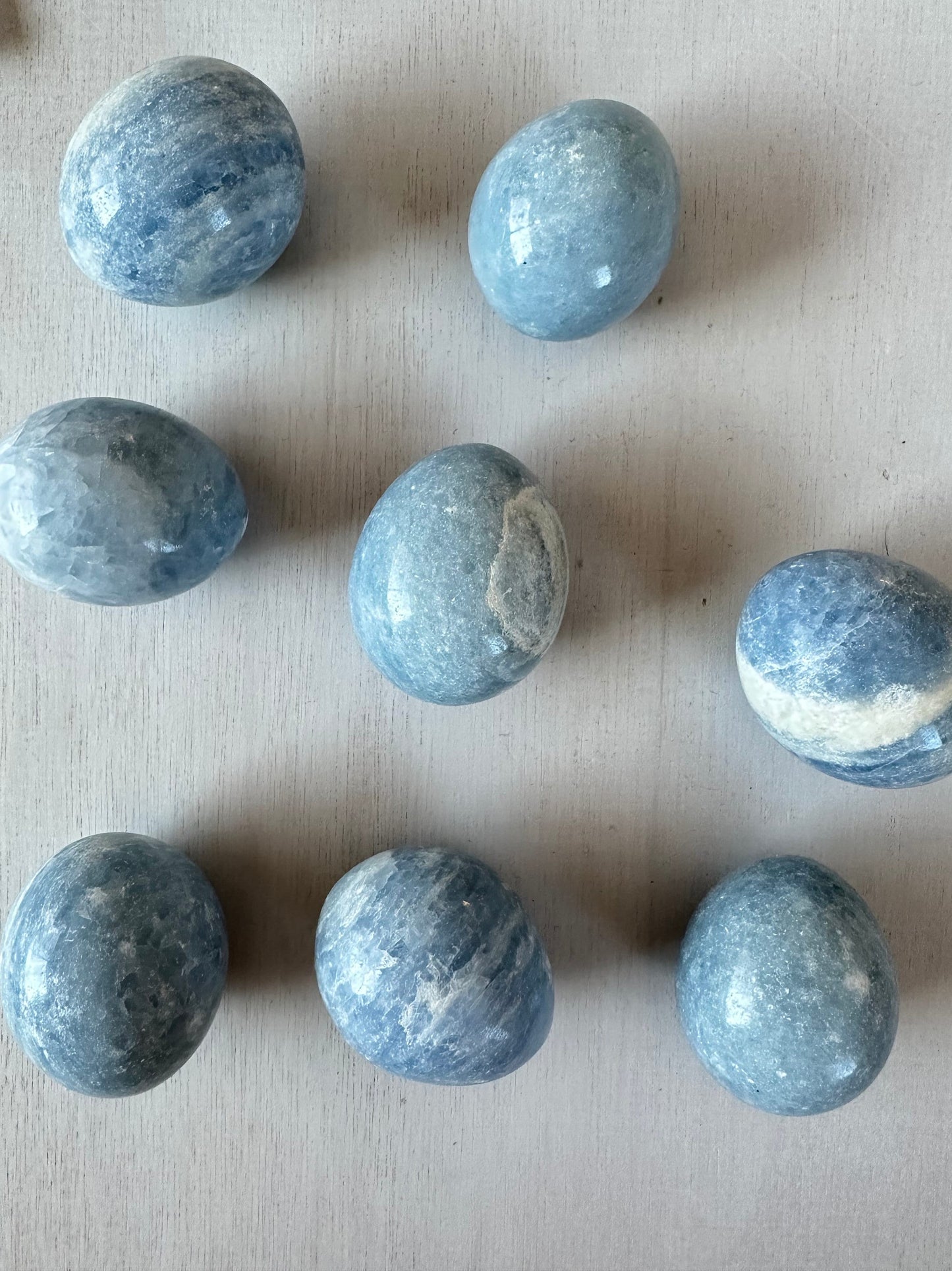 Blue Calcite Egg | Carved Gemstone Egg Crystal