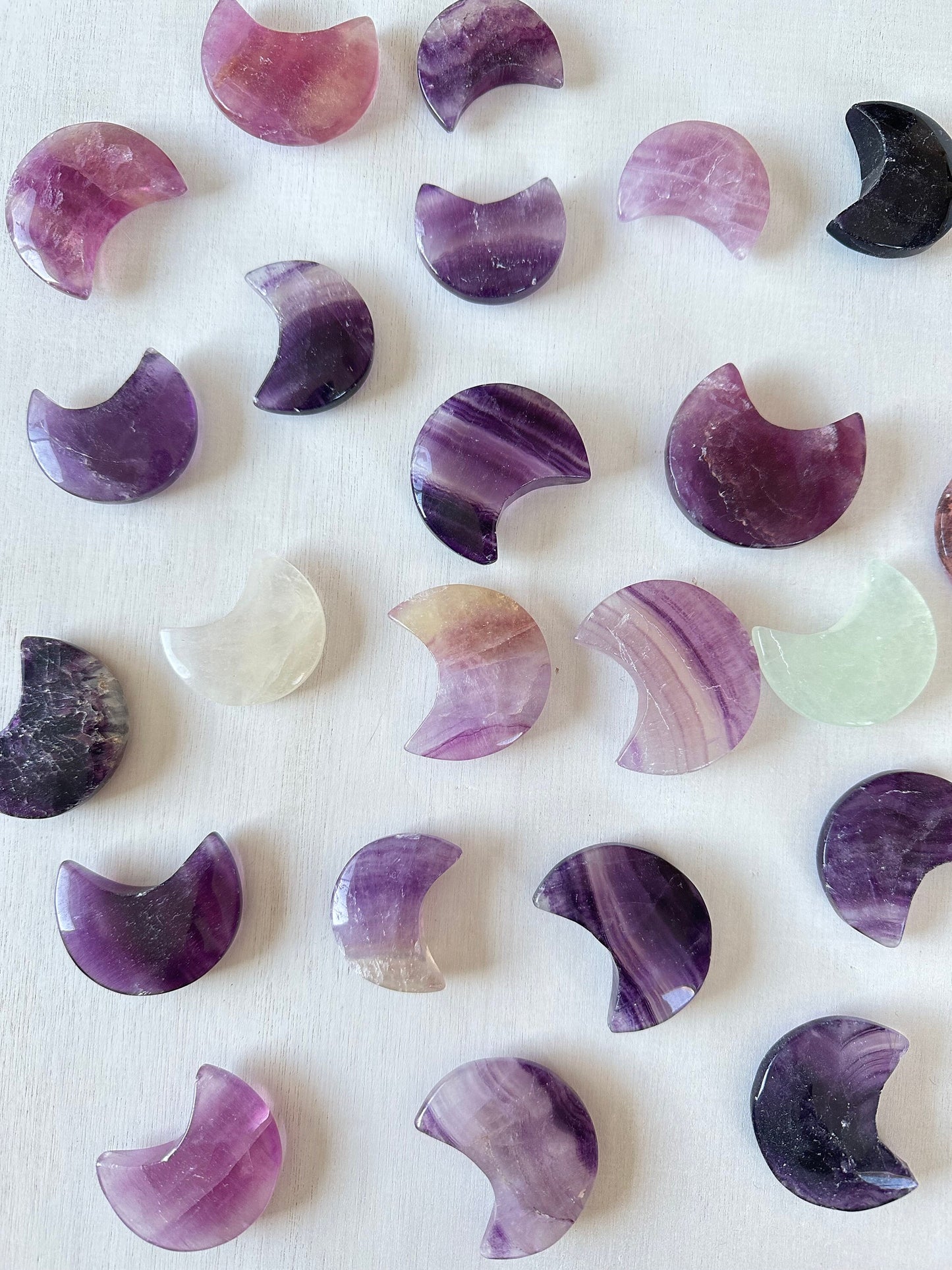 Fluorite Moon | Carved Moon Gemstone